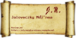 Jaloveczky Mínea névjegykártya